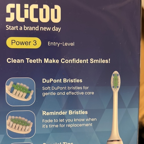 NEW Slicoo Rechargeable Sonic Electric Toothbrush, comes with 4 toothbrush heads - Picture 6 of 8